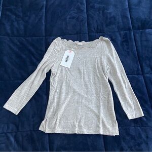 Inherit Clothing Co Scallop Boat Neck Top